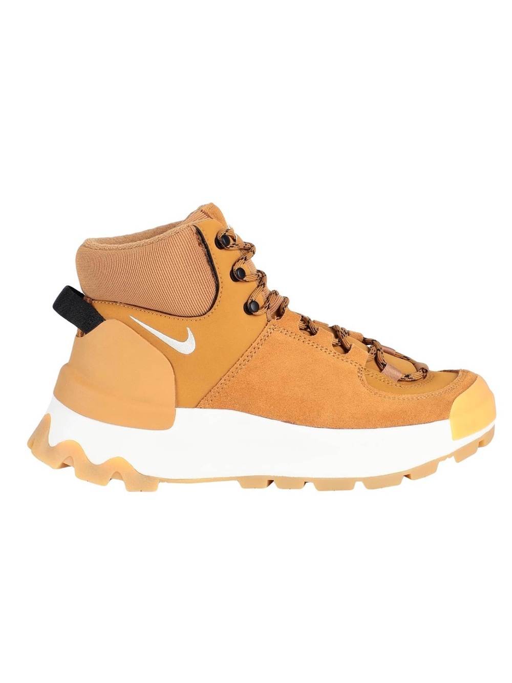 NIKE leather CITY CLASSIC high tops sneakers booties, wheat / white color